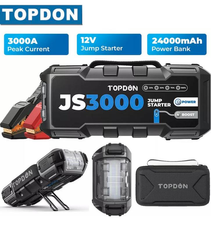 Topdon JumSurge3000 JS3000 starthulp jumpstarter powerbank, Auto diversen, Autogereedschap, Nieuw, Ophalen of Verzenden