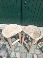 2 stuks TEAK houten gebleekte tuinstoelen! Heel mooi model, Ophalen