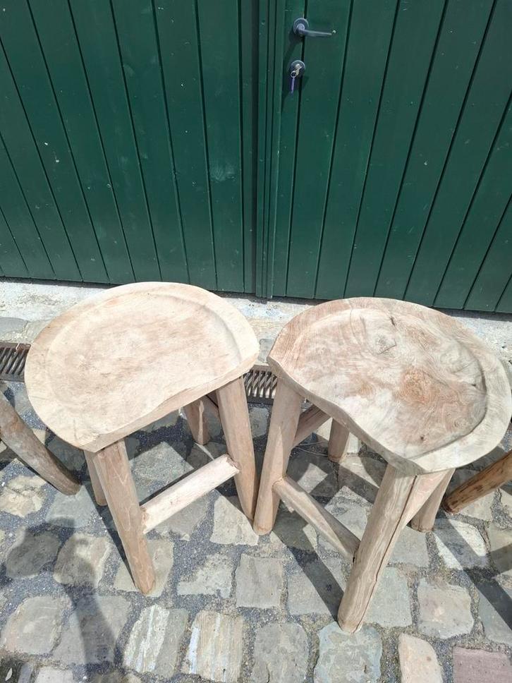 2 stuks TEAK houten gebleekte tuinstoelen! Heel mooi model, Tuin en Terras, Tuinstoelen, Ophalen
