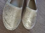 Goudkleurige espadrilles met steentjes maat 40, Zo goed als nieuw, Espadrilles, Ophalen, Overige kleuren