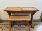 Houten schoolbank met zitbankje, Ophalen, Gebruikt, Tafel(s) en Stoel(en)