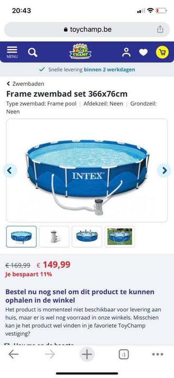 Zwembad plus toebehoren, Tuin en Terras, Zwembaden, Ophalen, Gebruikt