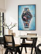 Uniek XXL Glasschilderij | Rolex Graffiti Art - 6 sizes, Huis en Inrichting, Oorspronkelijke maker, Verzenden, Nieuw, 125 cm of meer