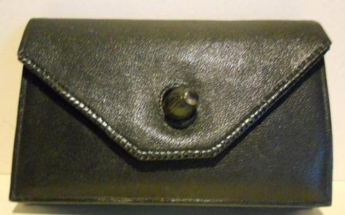 Vintage blauw leren clutch, tas, avondtas 115, Handtassen en Accessoires, Tassen | Damestassen, Gebruikt, Avondtasje, Blauw, Ophalen of Verzenden