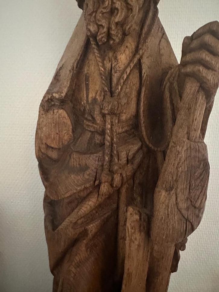 Eiken beeld Heilige Jacobus, Antiek en Kunst, Kunst | Beelden en Houtsnijwerken, Ophalen of Verzenden