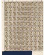 postzegels belgie nr 420 xx in vel van 100 stuks met V en CU, Postzegels en Munten, Postzegels | Europa | België, Orginele gom
