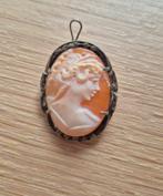 Vintage zilveren cameo-brochehanger uit 1900, Ophalen of Verzenden, Zilver, Broche