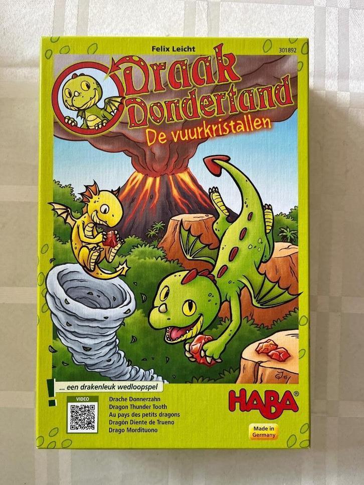 HABA spel Draak Dondertand - De vuurkristallen, Kinderen en Baby's, Speelgoed | Educatief en Creatief, Zo goed als nieuw, Rekenen