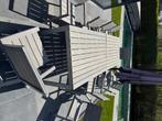 Table de jardin avec 6 chaises, Tuin en Terras, Tuintafels, Ophalen of Verzenden, Gebruikt, Vierkant, Metaal