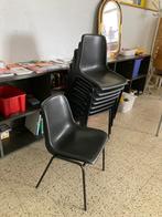 7 zwarte kuipstoelen, Vijf, Zes of meer stoelen, Metaal, Gebruikt, Bureau/kantine stoelen