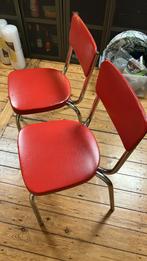 Set vintage rode stoelen, Huis en Inrichting, Stoelen, Gebruikt, Rood