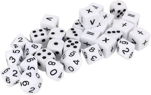 30 wiskunde dobbelstenen zwart-wit, Verzamelen, Speelgoed, Nieuw, Ophalen of Verzenden