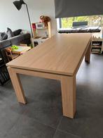 Tafel 200x100 - Robuuste houtlook met zwart accent, Huis en Inrichting, Tafels | Eettafels, Ophalen, Zo goed als nieuw