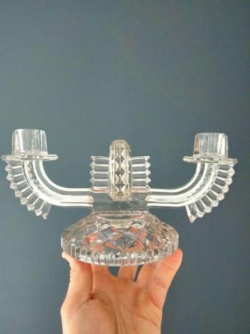 20s 30s Art Deco glazen kandelaar glas, Antiek en Kunst, Ophalen of Verzenden, Glas