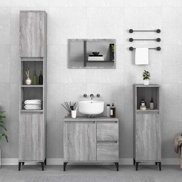 Badkamerkast 65x33x60cm bewerkthout grijssonoma eikenkleurig beschikbaar voor biedingen