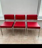 3 MODEREN RODE STOELEN, Ophalen, Drie, Zo goed als nieuw, Modern