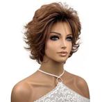 Pruik donker koperrood kort haar met plukjes model 3252, Verzenden, Nieuw