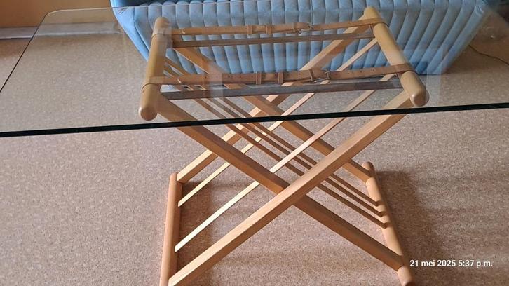 Design salontafel, Huis en Inrichting, Tafels | Salontafels, Zo goed als nieuw, Rechthoekig, Overige houtsoorten, Glas, Ophalen