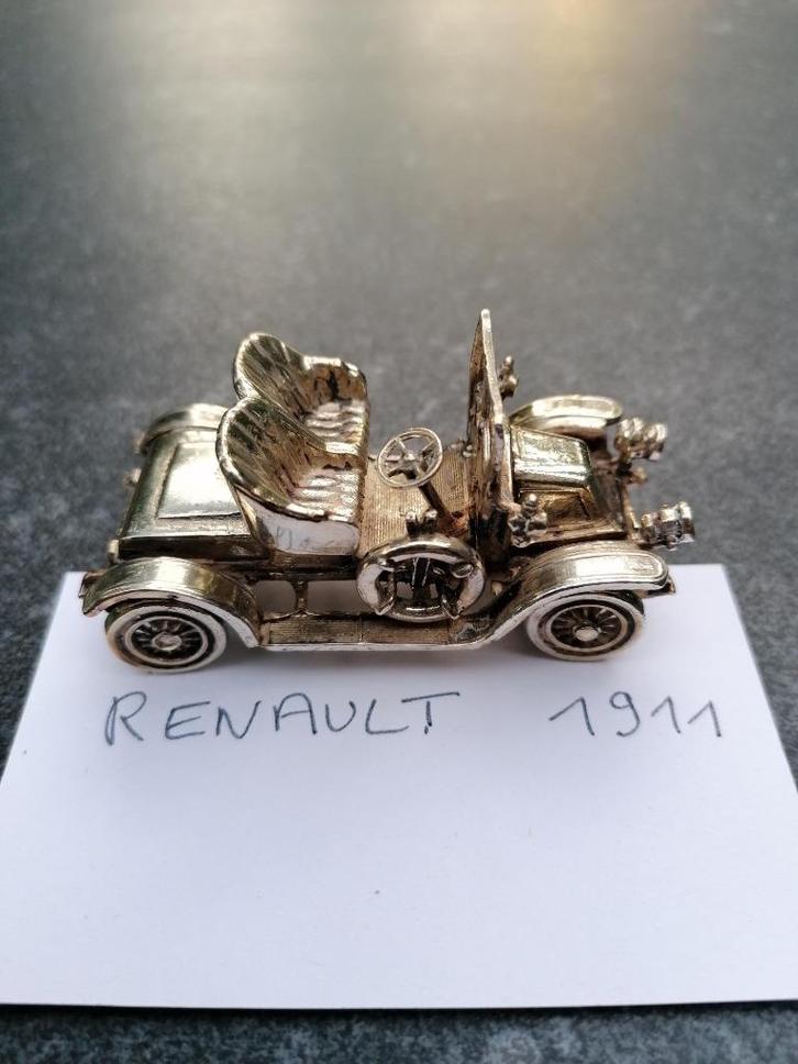 Renault 1911 zilveren miniatuur, Auto diversen, Overige Auto diversen, Ophalen of Verzenden
