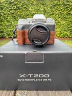 Fujifilm X-T200 Zilver + XC 15-45mm f/3.5-5.6 OIS PZ, Ophalen, Compact, Zo goed als nieuw, Fuji