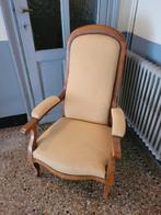 Fauteuil van gele stof Voltaire, Huis en Inrichting, Stoelen, Gebruikt, Ophalen of Verzenden, /, /