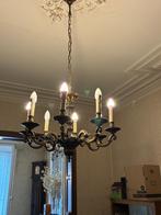 Lustre couleur bronze 8 lampes double allumage, Enlèvement, Utilisé, Métal