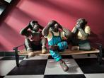 Groot Decoratiebeeld Drie Wijze Chimpansees(Handgeschilderd), Verzamelen, Beelden en Beeldjes, Ophalen, Dier
