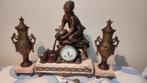 Antieke schouwgarnituur h 45 cm, Antiquités & Art, Antiquités | Horloges, Enlèvement
