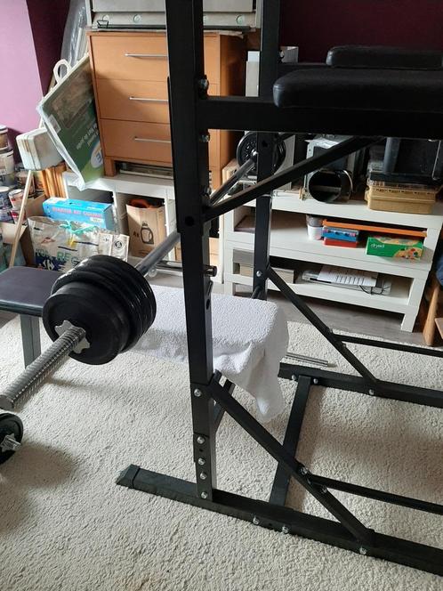Fitness bank, met bench Dip gedeeldte, curl bare, korre baar, Sport en Fitness, Fitnessmaterialen, Gebruikt, Ophalen