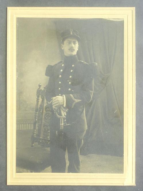 Photo d'avant 1900 Belge en grande tenue, Pontus et sabre, Verzamelen, Militaria | Algemeen, Landmacht, Foto of Poster, Verzenden