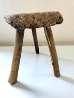 vintage houten tripod krukje / bijzettafel, Ophalen of Verzenden