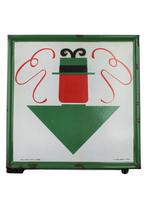 Emaille Reclamebord Jager Bier - uit 1954, Verzamelen, Ophalen of Verzenden, Gebruikt, Reclamebord