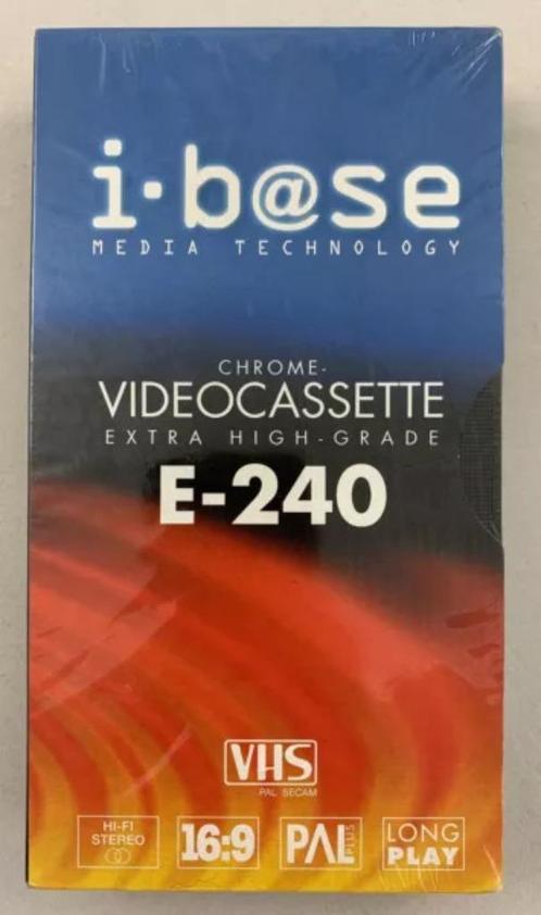 VHS Chrome Video Cassette i-Base E240 4 uur Nieuw in Folie, Cd's en Dvd's, VHS | Film, Zo goed als nieuw, Verzenden