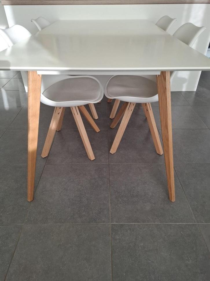Eettafel & 4 stoelen - 140cm x 90cm, Huis en Inrichting, Tafels | Eettafels, 100 tot 150 cm, 100 tot 150 cm, Vier personen, Rechthoekig