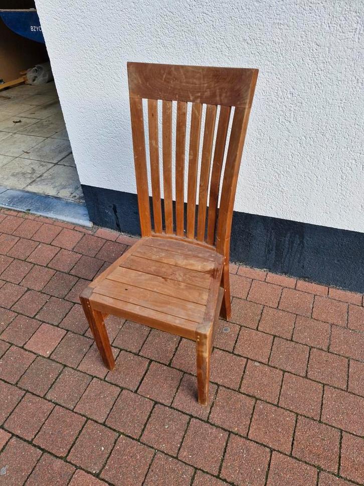 Set van 6 teak stoelen, Tuin en Terras, Tuinstoelen, Ophalen