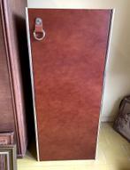 Unieke vintage kast met leder en suede look, Ophalen, Gebruikt, 100 tot 150 cm