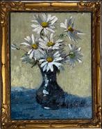 huile sur panneau fleurs signe jef dutilleux, Antiek en Kunst, Kunst | Schilderijen | Klassiek, Ophalen of Verzenden