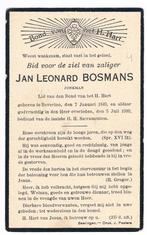 Bp. Bosmans Jan. ° Beverloo 1849 † Beverloo 1930, Ophalen of Verzenden, Bidprentje