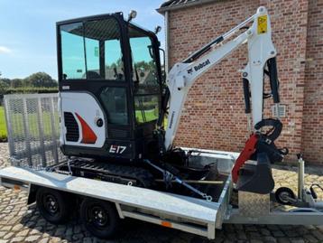 Bobcat E17 minigraver zo goed als nieuw met nieuwe trailer, Enlèvement, Excavatrice