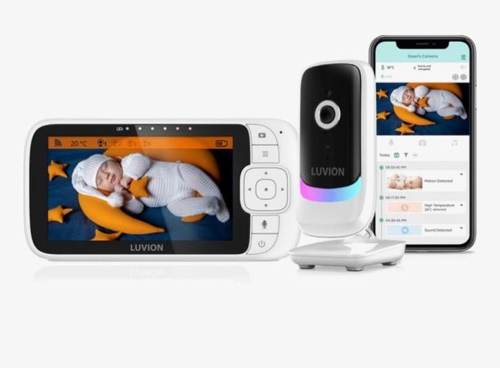 Babyfoon Luvion Essential Connect met 2 camera’s, Kinderen en Baby's, Babyfoons, Zo goed als nieuw, Minder dan 100 meter, Camera