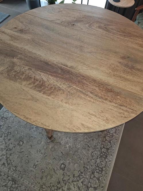 Teakenhouten eettafel, Huis en Inrichting, Tafels | Eettafels, Zo goed als nieuw, Vier personen, Rond, Teakhout, Ophalen