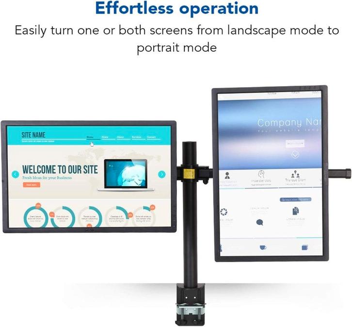 FLEXIMOUNTS D1DP Support de bureau à double bras pour écran, Computers en Software, Monitoren, Zo goed als nieuw, Overige typen