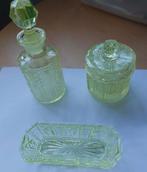 ensemble de toilette art déco en verre ouraline de scailmont, Antiquités & Art, Antiquités | Verre & Cristal, Enlèvement