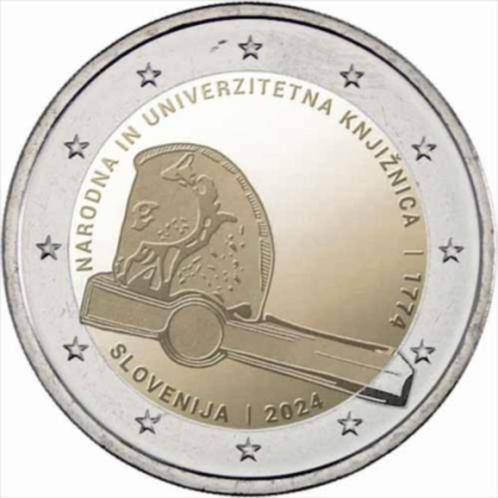 2 euro Slovenie 2024 : Nationale en Universiteitsbibliotheek, Postzegels en Munten, Munten | Europa | Euromunten, Losse munt, 2 euro