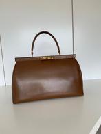 Handtas in bruin leder, Handtassen en Accessoires, Tassen | Damestassen, Ophalen, Gebruikt, Bruin, Handtas