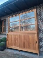 Teak vitrinekast/buffetkast GRATIS LEVERING, Ophalen, Met deur(en), 200 cm of meer, 150 tot 200 cm