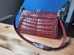 Bordeaux handtas wilde croco vintage, Handtassen en Accessoires, Tassen | Damestassen, Handtas, Zo goed als nieuw, Ophalen, Rood