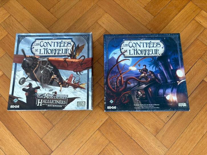Boardgame Les Contrées de l'Horreur + Expansions, Hobby en Vrije tijd, Gezelschapsspellen | Bordspellen, Gebruikt, Een of twee spelers