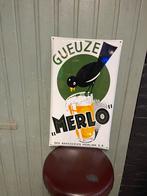 Emaille reclamebord merlo geuze, Ophalen, Zo goed als nieuw