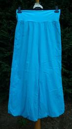 turquoise lange broek katoen brede pijpen NIEUW, Kleding | Dames, Broeken en Pantalons, Nieuw, Lang, Blauw, Ophalen of Verzenden